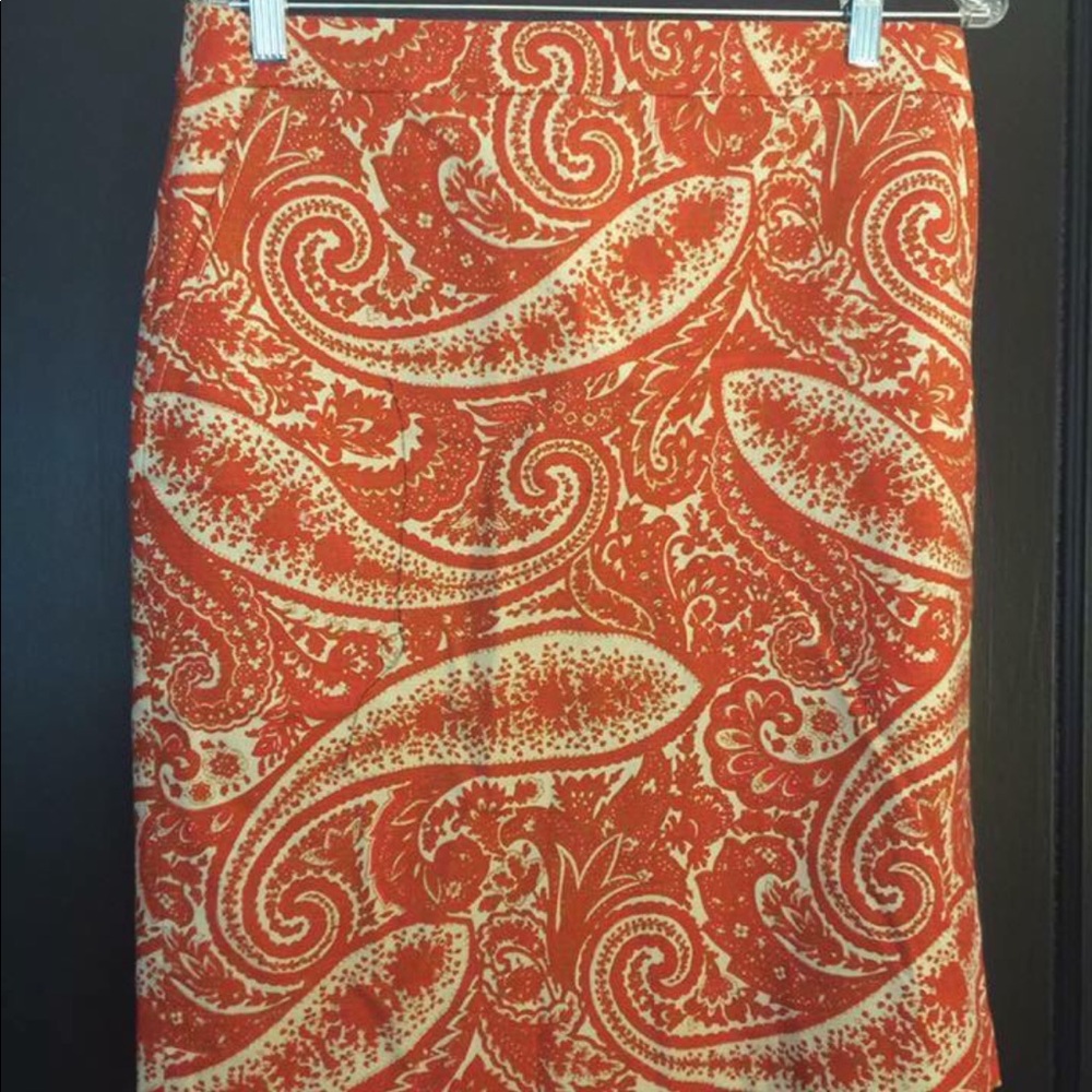 JCrew Paisley Pencil Skirt